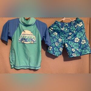 Skin Kids Teal and Blue Rashguard Set